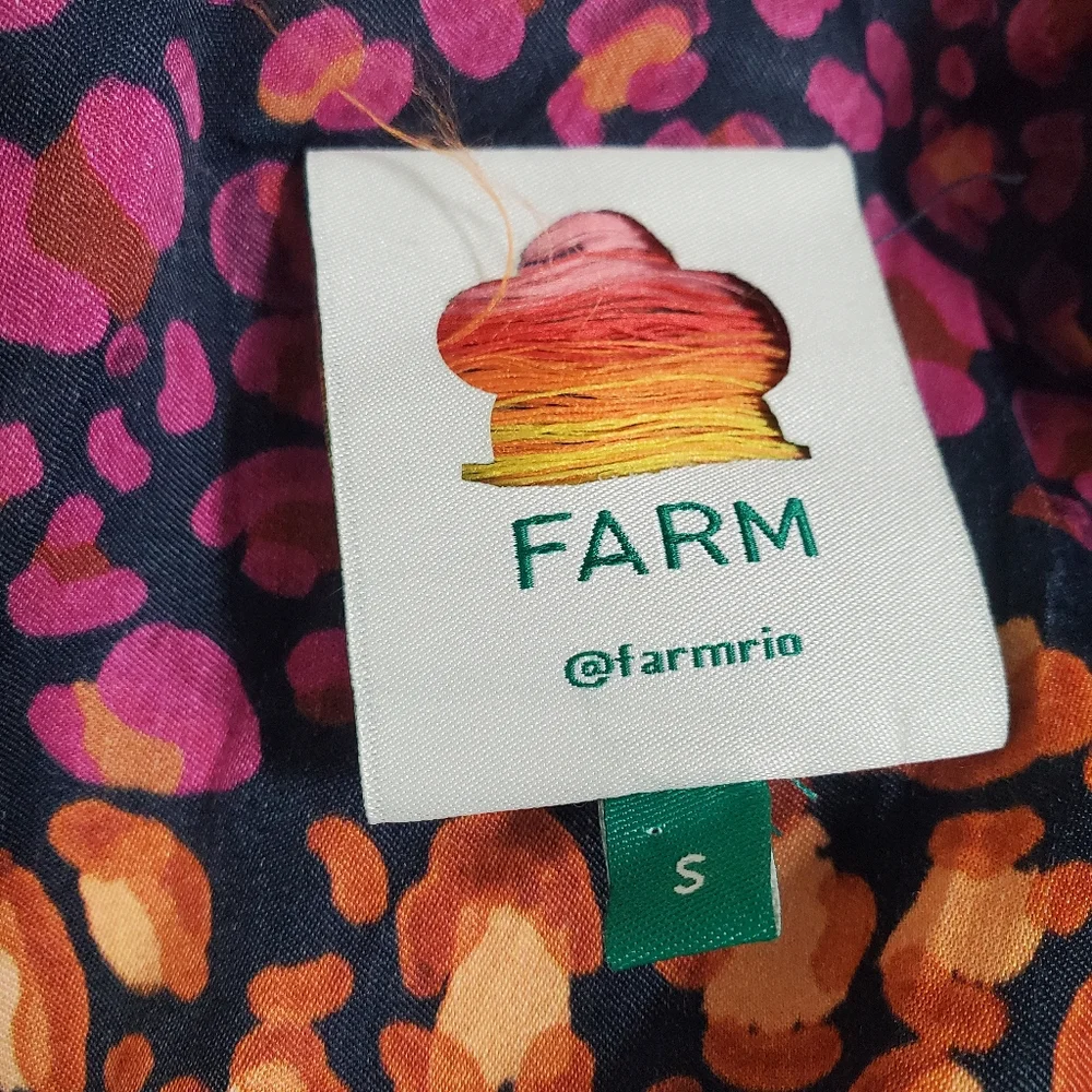 Farm Rio Women's Size Small Rainbow Hearts Viscose Midi Dress New with Tags - Picture 5 of 7